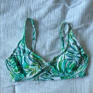 Shade & Shore Green Leaf Print Bikini Top